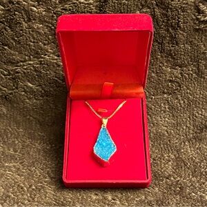 Blue and Gold Pendant Necklace